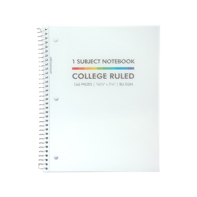 Pukka Pad Basics Subject Notebook, 7.5" x 10.5", College-Ruled, 80 Sheets, White, 3/Pack (9759-BAS) image 1