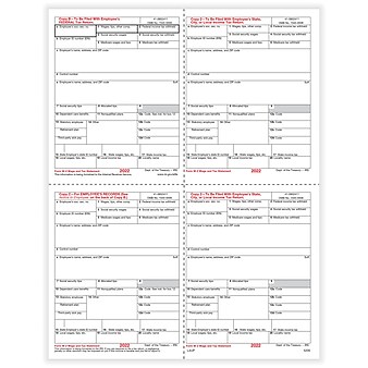 ComplyRight W-2 4-Up Employee Copies B, C, 2, and 2 Tax Form, 50/Pack (520550)
