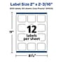 Avery Laser/Inkjet Square Waterproof Multipurpose Labels, 2.1875"  x 2", White, 600/Box (94124)~#|#~C9D7B75B-B3C7-466E-B381EE8DEEC81AF2_sc7