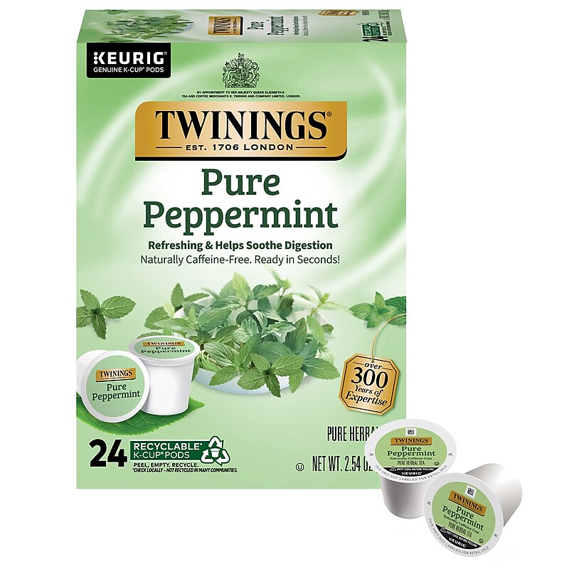 Twinings Pure Peppermint Herbal Tea, Keurig® K-Cup® Pods, 24/Box (TNA85813) image 1