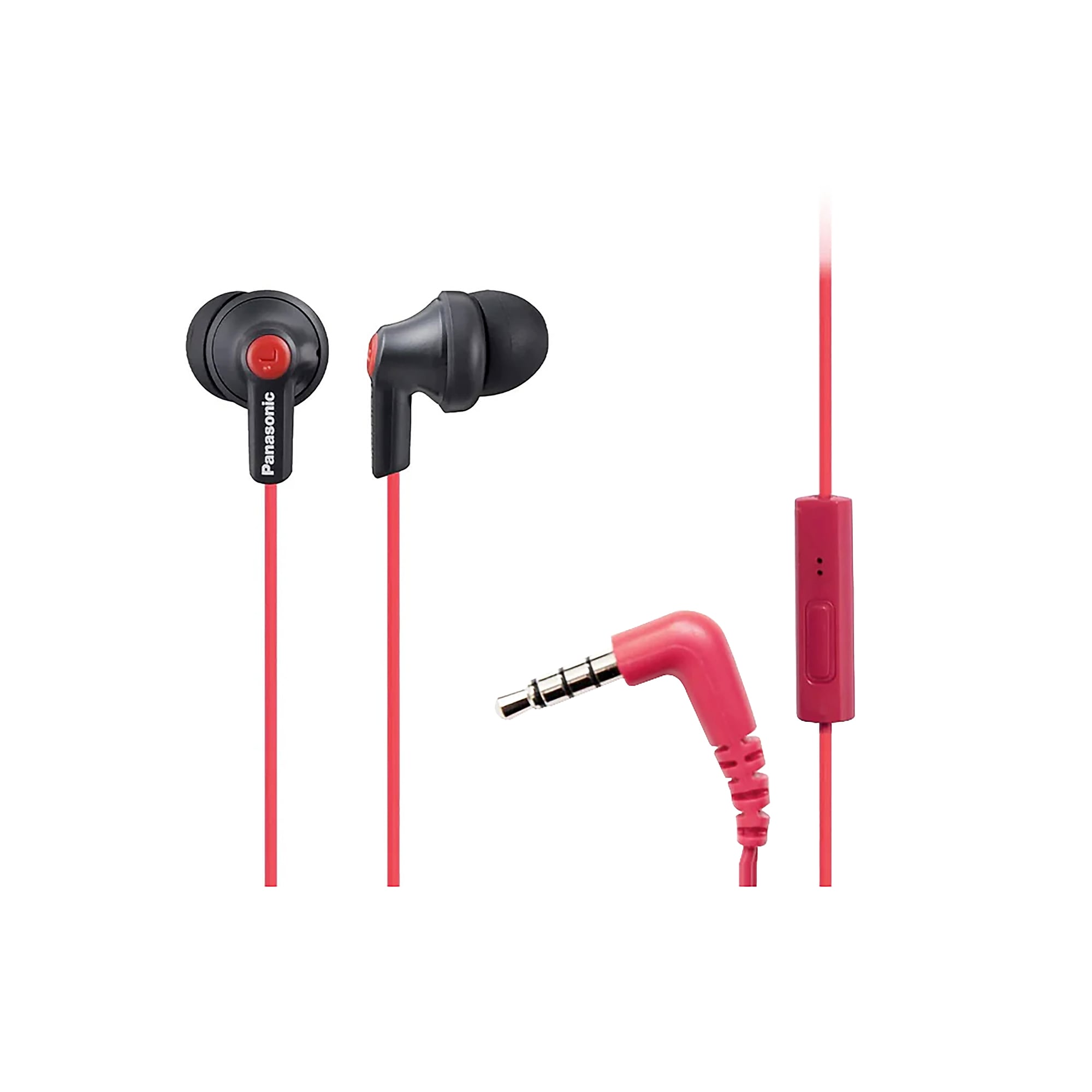 Panasonic ErgoFit Earbuds, Matte Black/Red (RP-TCM125) Sansujyuku sansujyuku.com