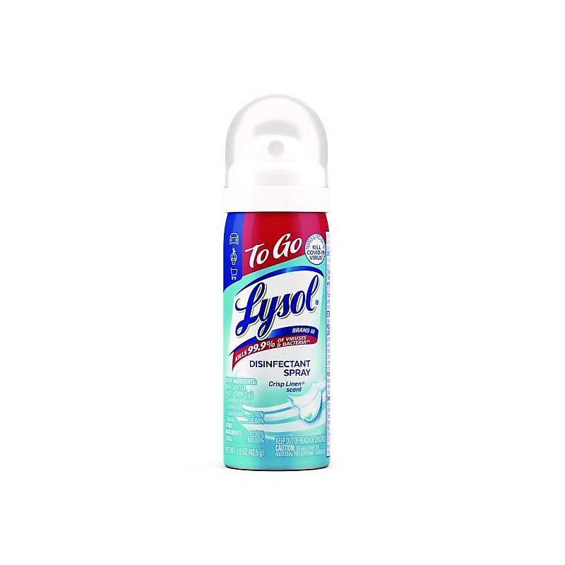 Lysol To Go Disinfectant Spray, Crisp Linen, 1.5 oz.(19200-99923) image 1