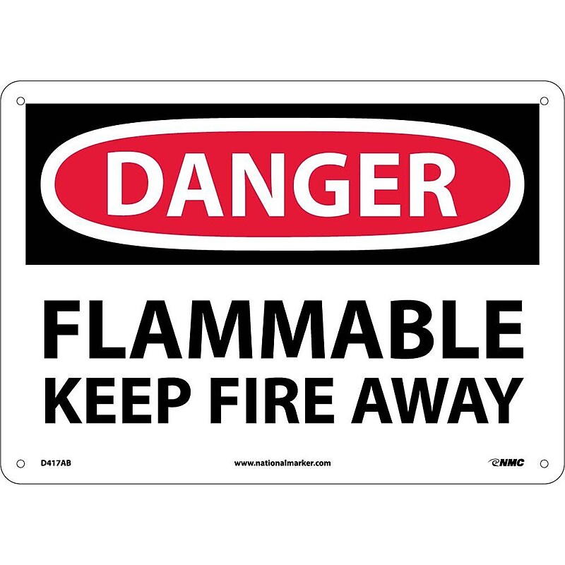 Flammable Keep Fire Away, 10X14, .040 Aluminum, Danger Sign image 1