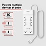 Staples TECH 10-Outlet 2-USB Port Surge Protector, 6', 3000 Joules, White (ST62776)~#|#~C9E352CA-492E-478A-BB497ACBF8FBF818_sc7
