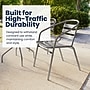 Flash Furniture Lila Glass Top Metal Table with 2 Stack Chairs, 23.75'' Round Silver (TLH071RD017CSV2)~#|#~C9E3ED46-F966-4CA5-924BDEEE2F64DEAA_sc7