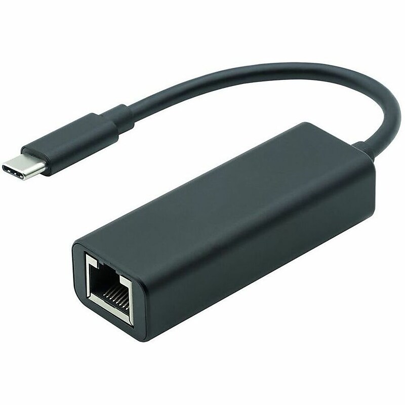 4XEM USB-C to RJ-45 Ethernet Adapter, Male to Female, Black (4XUSBCRJ45TAA) image 1