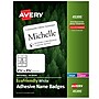 Avery EcoFriendly Laser/Inkjet Adhesive Name Badge Labels, 2 1/3" x 3 3/8", White, 400 Labels Per Box (45395)~#|#~C9ED5702-13C0-4EF2-828F953B22772E67_sc7