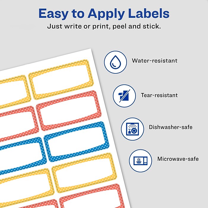 Avery Water-Resistant Laser/Inkjet ID Labels on 4