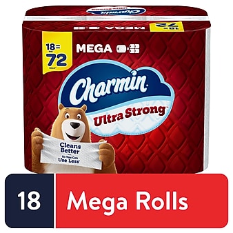 Charmin Ultra Strong Toilet Paper 18 Mega Rolls, 242 Sheets/Roll (01560/52084)