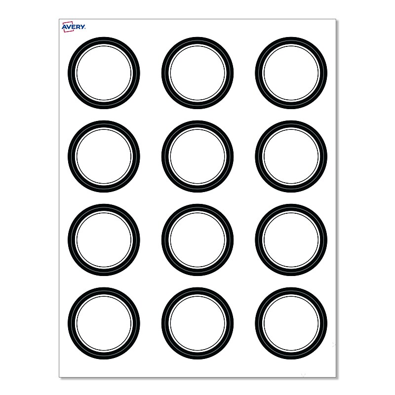 Avery Double Black Border Matte Blank Card, White, 120/Pack (S00-D2C) image 1