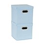 Household Essentials Medium Stackable Folding Fabric Storage Bin, 11" x 11.4"x 11.4", 24.75 Qt., Blue, 2/Pack (816-1)~#|#~C9FEBF1B-7CA8-4DAA-850E84EE3FA36FEF_sc7
