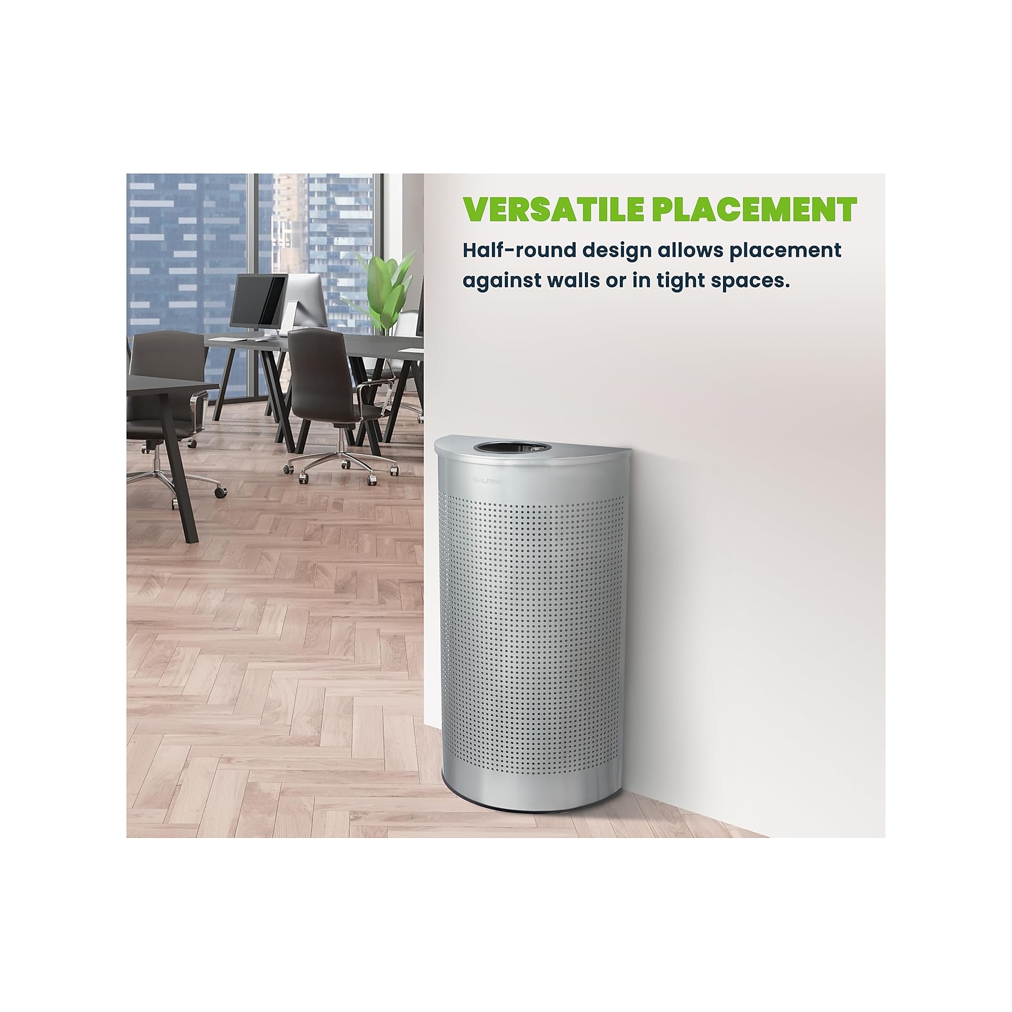 Alpine Industries Stainless Steel Trash Can, 12 Gallon, Silver (ALP438-12HR-SS) Sansujyuku sansujyuku.com