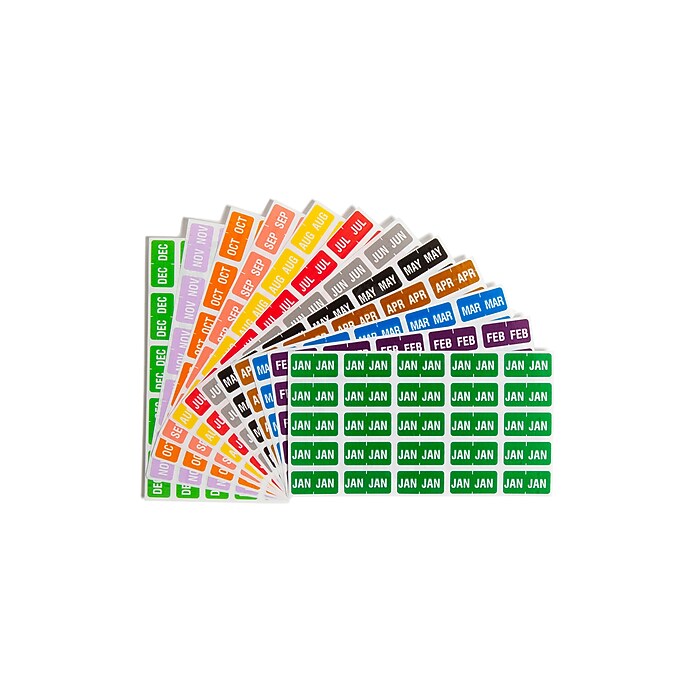Smead ETS File Folder Label, Jan-Dec, Assorted Colors, 3000 Labels