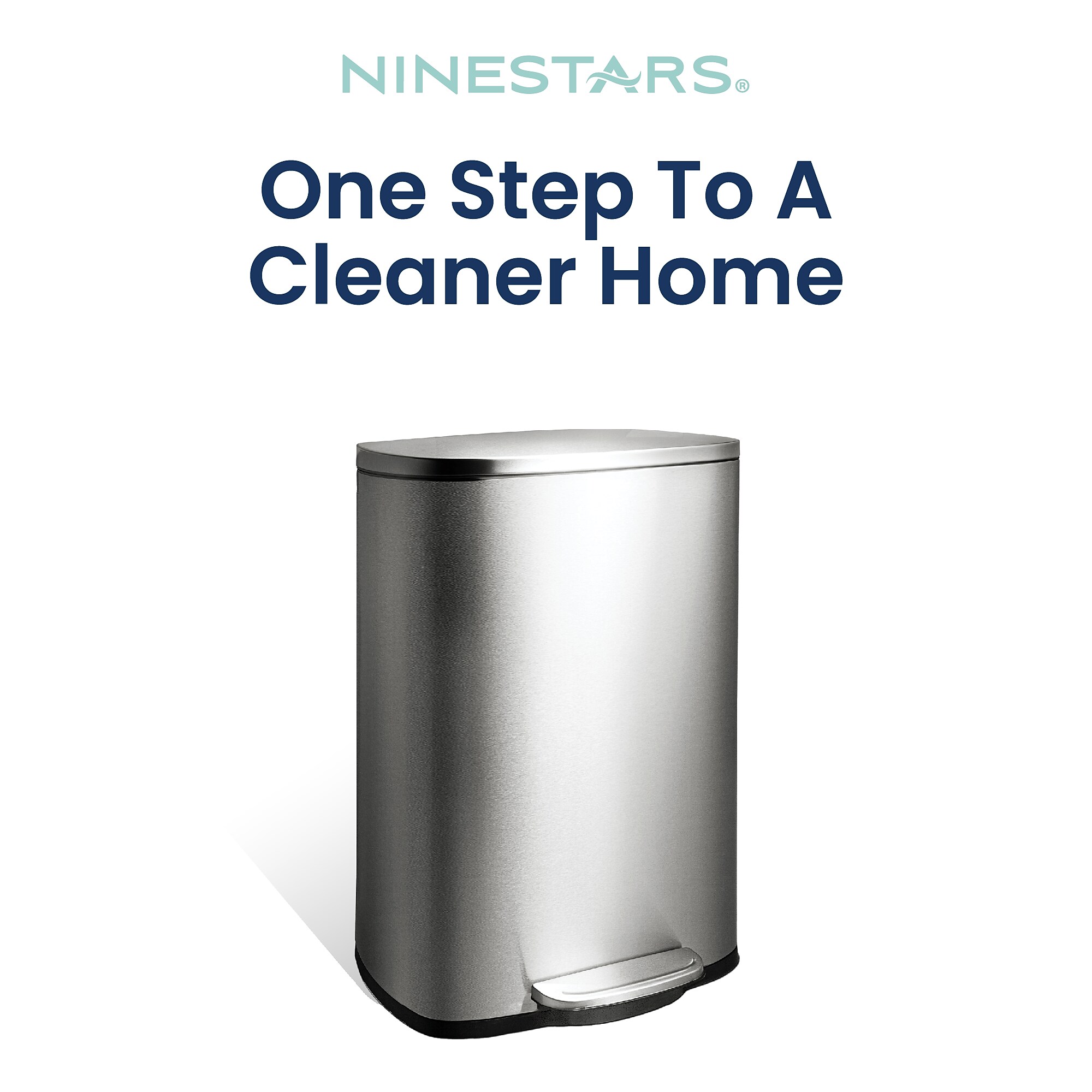 Nine Stars Stainless Steel Step Trash Can, 13.2 Gallon, Silver (SOT-50-8) Sansujyuku sansujyuku.com