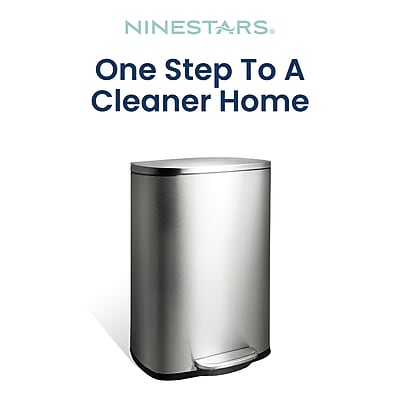 Nine Stars Stainless Steel Step Trash Can, 13.2 Gallon, Silver (SOT-50-8) Sansujyuku sansujyuku.com