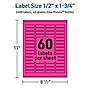 Avery Laser/Inkjet Rectangle Multipurpose Labels, 0.5" x 1.75", Neon Magenta, 2400/Pack (94204)~#|#~CA141AAC-73FC-44C9-B382CB089212FAF5_sc7