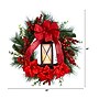 Nearly Natural Poinsettia and Berry Holiday Lantern Christmas Wreath, 28" (W1272)~#|#~CA14B903-A71C-4D72-BFADB0488553EEEB_sc7