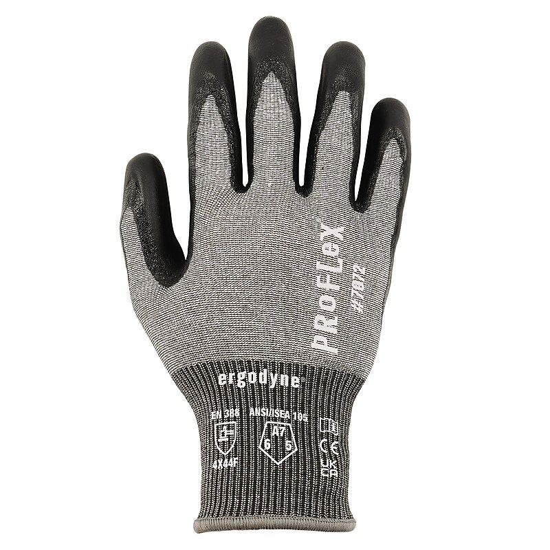 Ergodyne ProFlex 7072 Nitrile Coated Cut-Resistant Gloves, ANSI A7, Gray, Large, 12 Pair (10304) image 1