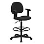 Flash Furniture Fabric And Fire-Retardant Foam Drafting Chair, Patterned Black (BT-659-BLK-ARMS-GG)~#|#~CA1A2AB4-BA3D-4266-9C3C7F9B2C494D7A_sc7