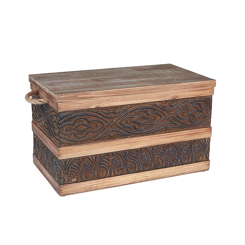 Household Essentials Decorative Wood Chest (9549-1) image 1
