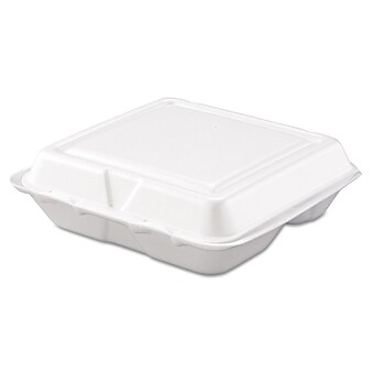 Dart Carryout 3-Compartment Food Containers, White, 200/carton (80HT3R)