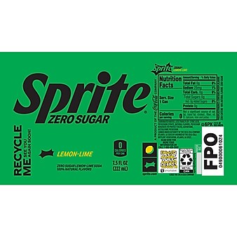 Sprite Zero 7.5oz Mini Cans, 24 Pack (00049000061024)