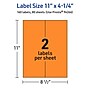 Avery Laser/Inkjet Multipurpose Rectangle Labels, 11" x 4.25", Bright Orange, 160/Box (94266)~#|#~CA2A2E2A-6431-4B3F-84D961E5DEB42E71_sc7