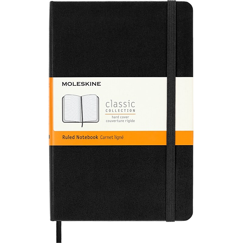 Moleskine Classic Professional Notebooks, 4.5" x 7", Narrow Ruled, 208 Sheets, Black (852944) image 1