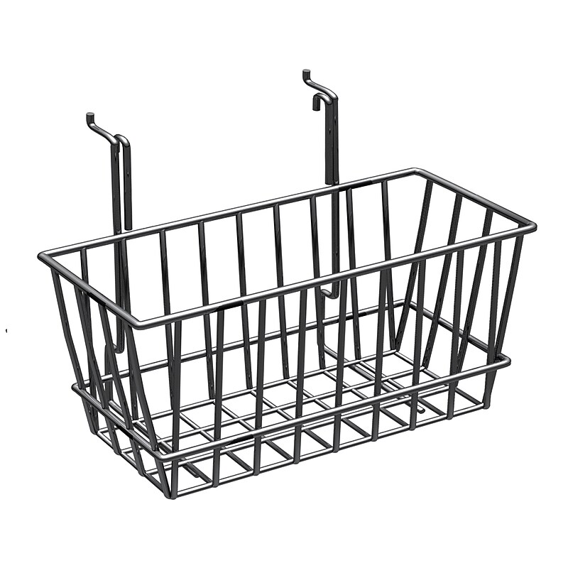 Azar Displays 6.25" Chrome Wire Basket, 2/Pack (300620) image 1