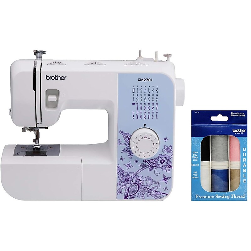 Brother Electronic Sewing Machine with 6-Piece Premium Sewing Thread Pack (XM2701SEW6-STP) image 1