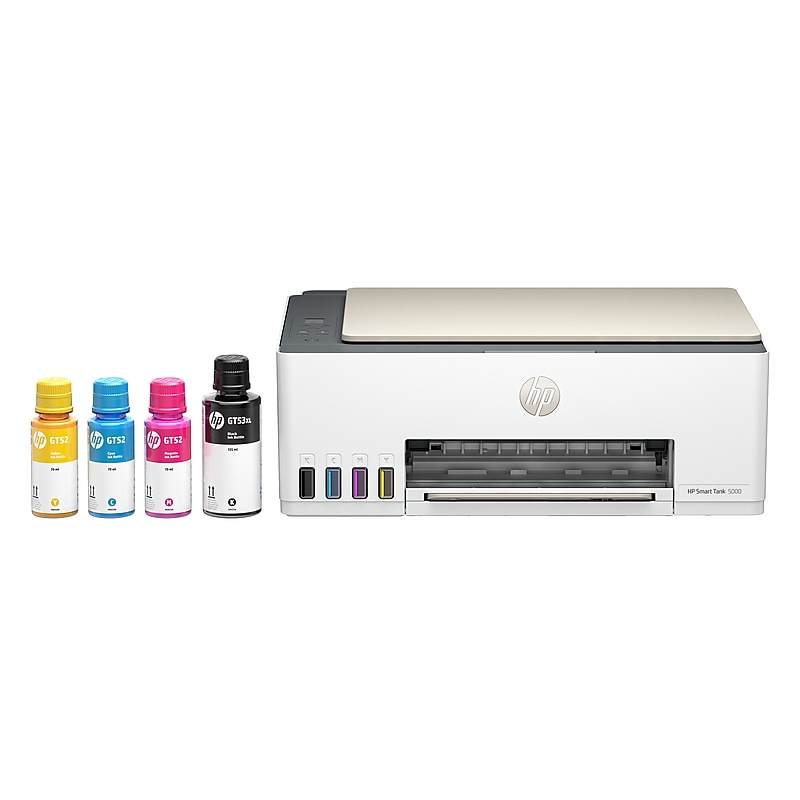 HP Smart Tank 5000 Wireless All-in-One Color Ink Tank Printer Scanner Copier, Best for Home, 2 years ink included (5D1B6A)