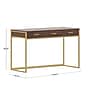 Martha Stewart Ollie 47"W Home Office Desk with 3 Drawers, Walnut/Polished Brass (ZGZP028BRGLD)~#|#~CA3E3740-D182-4D11-B1DD8C6F53EBD0AF_sc7