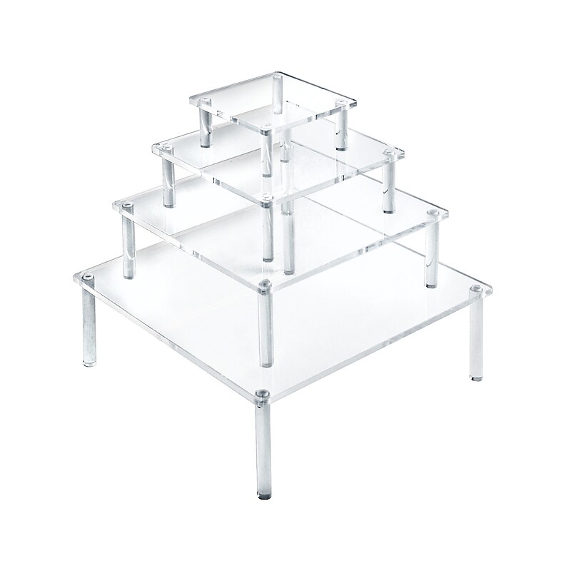 Azar Square Risers, Clear, 4/Pack (515308) image 1