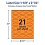Avery Oval Multipurpose Labels, 1-1/8" x 2-1/4", Bright Orange, 840/Pack (94054)~#|#~CA5600DE-07E5-43DD-A43B40EA13C94732_sc7