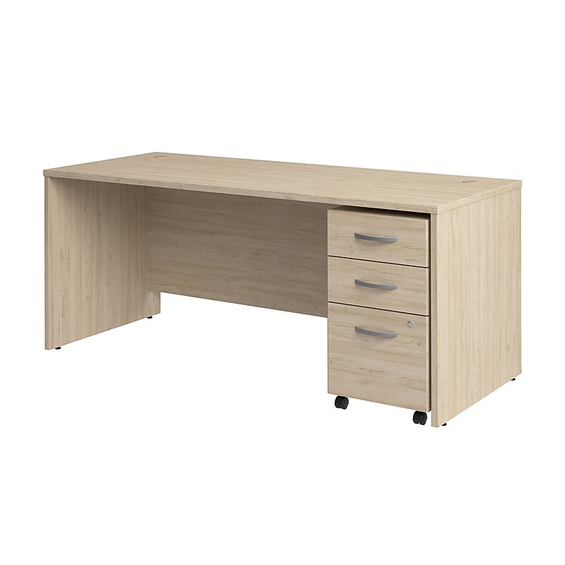 Bush Business Furniture Studio C 72"W Office Desk with Drawers, Natural Elm (STC013NESU) image 1