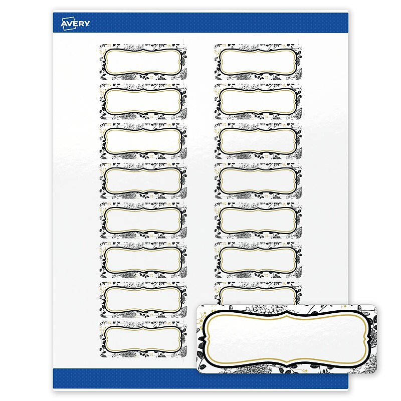 Avery Rectangle Laser/Inkjet Multipurpose Labels, 1" x 2-5/8", White, 160/Pack (19479371034) image 1