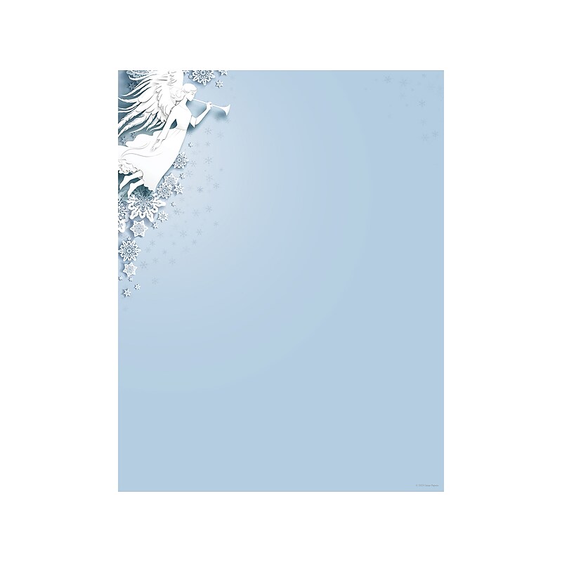 Great Papers Winter Snow Angel Holiday Letterhead, Multicolor, 50/Pack (2023040) image 1