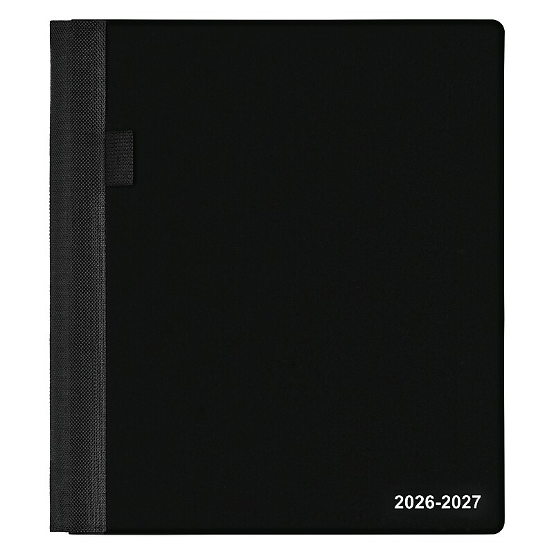 2026–2027 Staples 7" x 9" Academic Weekly and Monthly Appointment Book, Black (ST25497-27) image 1