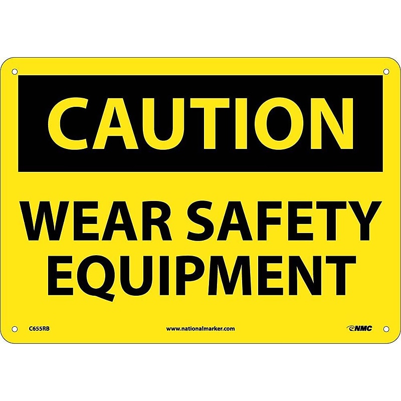 Caution Signs; Wear Safety Equipment, 10X14, Rigid Plastic image 1