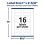 Avery Durable Removable Rectangle Multipurpose Labels, 1" x 2-5/8", White, 240/Pack (94201)~#|#~CA83FC4C-72CC-4393-8B8B0F7239D0EB76_sc7