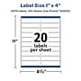 Avery Laser/Inkjet Rectangle Multipurpose Labels, 1" x 4", White, 2000 Labels/Box (94202)~#|#~CA8CBD1F-8570-4CBA-BD17DDEBFE25228F_sc7