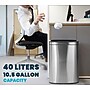 Alpine Industries Stainless Steel Trash Can with Liner, 10.5 Gallon (ALP470-40L)~#|#~CA93F6AA-2230-407F-BDFF5D72E4F494FF_sc7