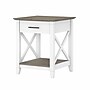Bush Furniture Key West 20" x 20" End Table, Shiplap Gray/Pure White (KWT120G2W-03)~#|#~CA96AB12-7663-4B43-981655BF89FF293A_sc7