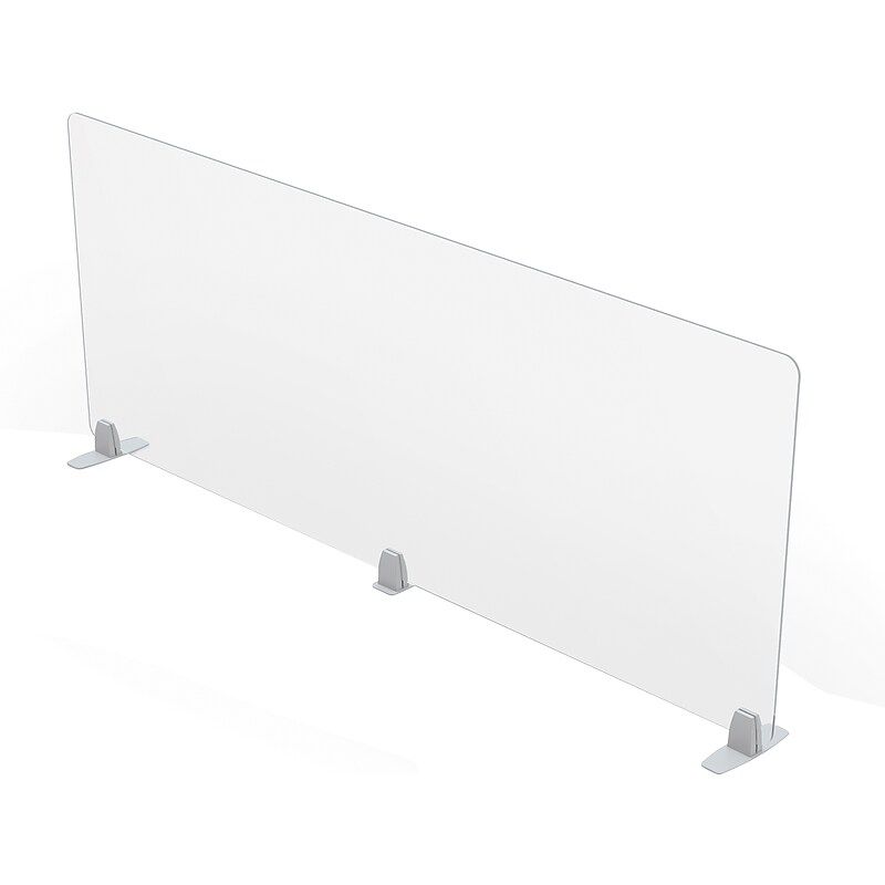 MooreCo Freestanding Desktop Divider, 24"H x 60"W, Clear Acrylic (45268) image 1