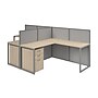 Bush Business Furniture Easy Office 2 Person L Cubicle Desk w/ Drawers, Natural Elm (EOD560SNE-03K)~#|#~CA9ADFC7-E4BD-409B-BE3059D9FCAD98C7_sc7