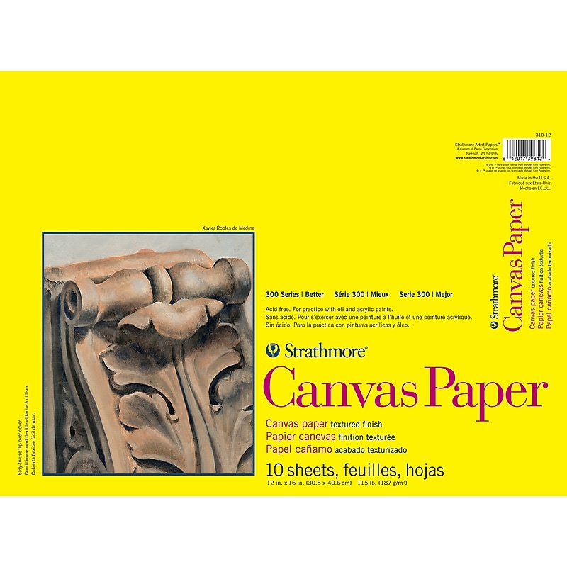 Strathmore 300 Series 12" x 16" Canvas Paper Pad, 10 Sheets/Pad (STTP310121) image 1