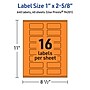 Avery Rectangle Multipurpose Labels, 1" x 2-5/8", Bright Orange, 640/Pack (94201)~#|#~CAA60AB7-EF93-4BAC-804A7CDC999FE2E7_sc7