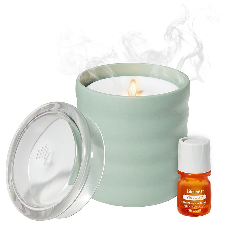 Lifelines Citrus Grove Nebulizing Aromatherapy Essential Oil Flameless Candle Diffuser (11-619) image 1