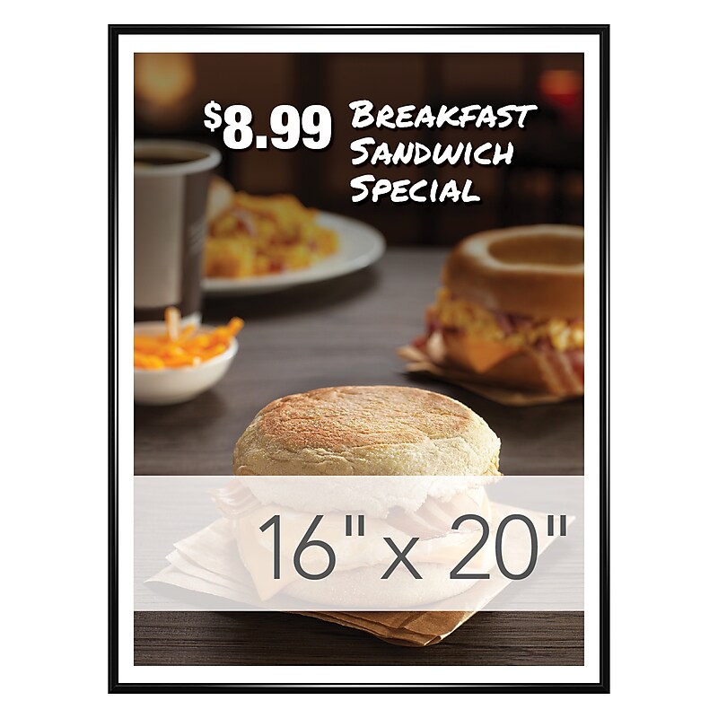 Excello Global Products 16" x 20" Plastic Poster Frame (PPFRM-1620) image 1