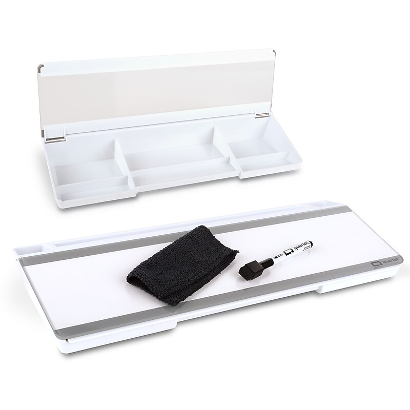Quartet Flip-Top Glass Dry-Erase Desktop Pad, 18" x 6", White Surface (Q090F04-R) image 1